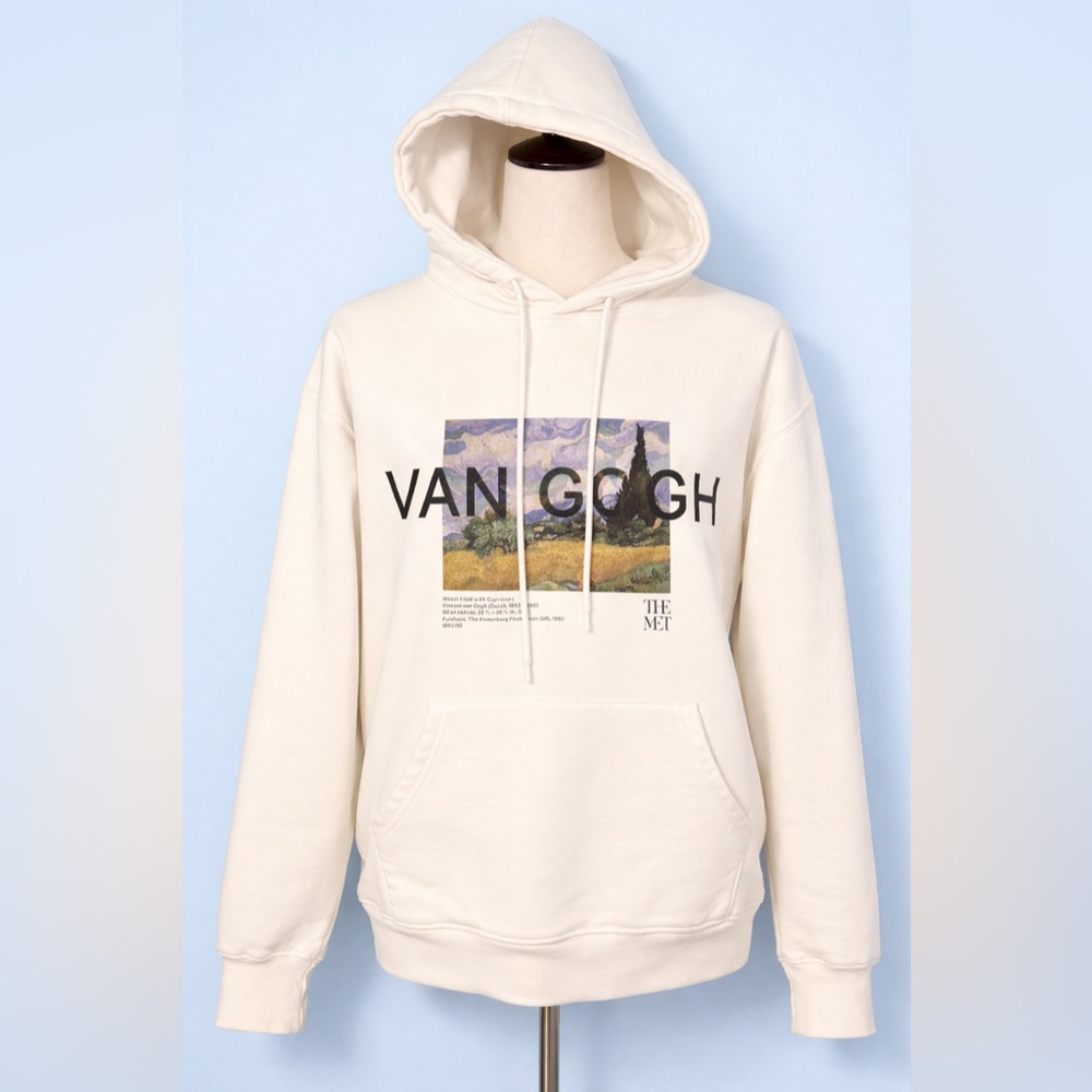Van Gogh Metropolitan Museum of Art white hoodie-M